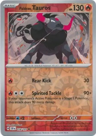 Surging Sparks Paldean Tauros #18/191 reverse holo